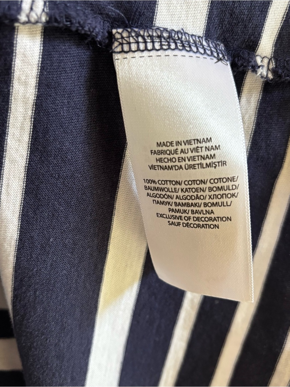Ralph Lauren Navy and White Striped Short-Sleeve Pocket Tee - Picture 4 of 5